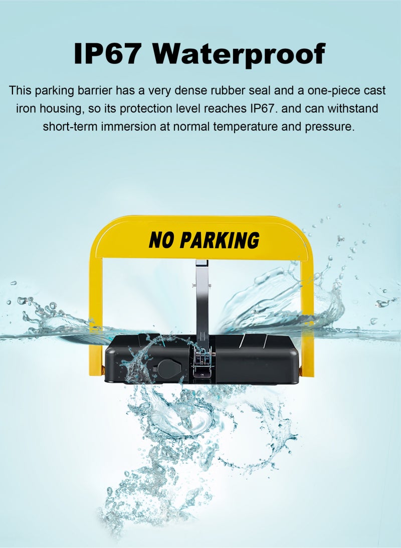 HomarKet Intelligent Remote Control Parking Lock with Collision Alarm, Automatic Remote Control Parking Lock, 98ft Private Car Parking Latch Space Blocker for Home, Business - Image 4